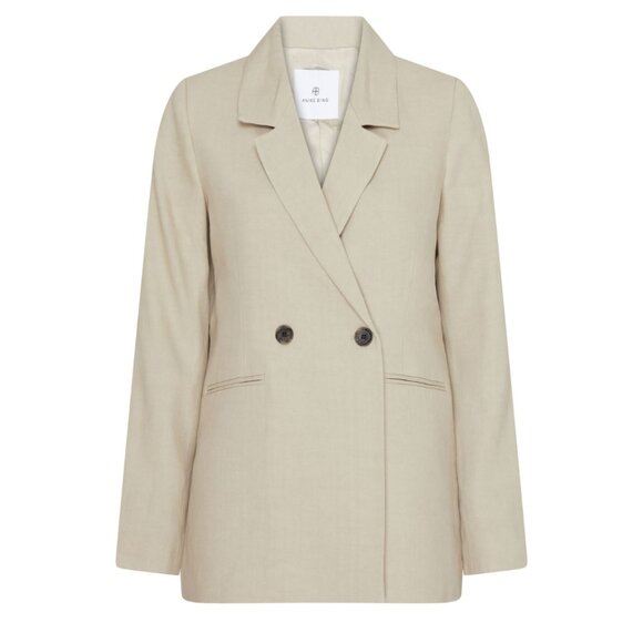 NWT Anine Bing Diana Blazer Jacket Oversized Linen Blend Sz XS Beige - Picture 2 of 8